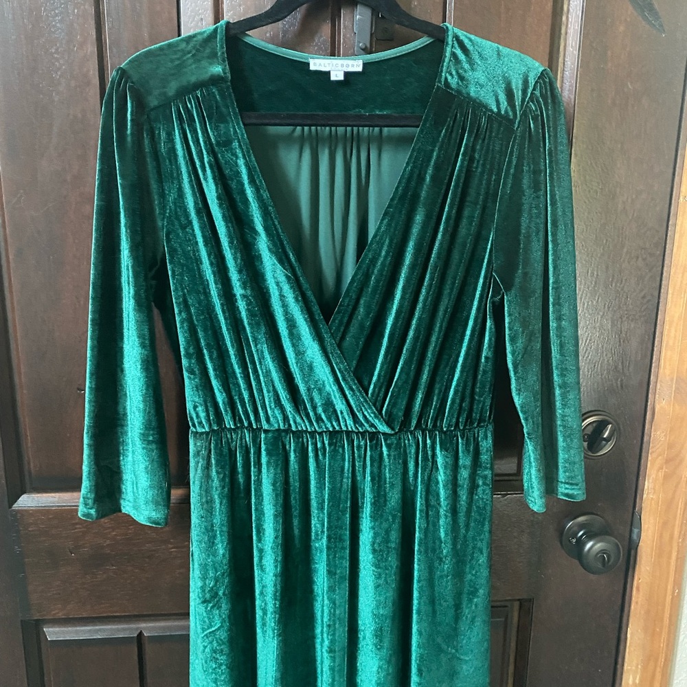 Baltic Born Emerald Green Velvet Maxi Dress